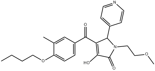 4-(4-butoxy-3-methylbenzoyl)-3-hydroxy-1-(2-methoxyethyl)-5-pyridin-4-yl-1,5-dihydro-2H-pyrrol-2-one Struktur