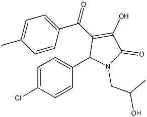 5-(4-chlorophenyl)-3-hydroxy-1-(2-hydroxypropyl)-4-(4-methylbenzoyl)-1,5-dihydro-2H-pyrrol-2-one Struktur