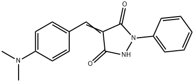 4-[4-(dimethylamino)benzylidene]-1-phenyl-3,5-pyrazolidinedione Struktur