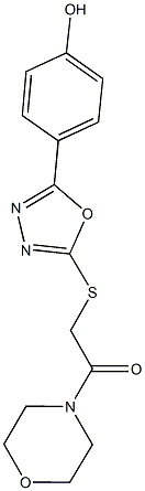 4-(5-{[2-(4-morpholinyl)-2-oxoethyl]sulfanyl}-1,3,4-oxadiazol-2-yl)phenol Struktur