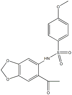 N-(6-acetyl-1,3-benzodioxol-5-yl)-4-methoxybenzenesulfonamide Struktur