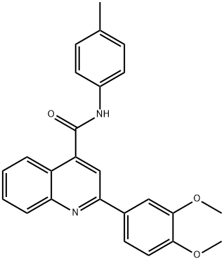 2-(3,4-dimethoxyphenyl)-N-(4-methylphenyl)-4-quinolinecarboxamide Struktur