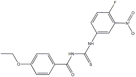 N-{[4-(ethyloxy)phenyl]carbonyl}-N'-{4-fluoro-3-nitrophenyl}thiourea Struktur