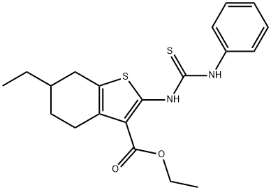 ethyl 2-[(anilinocarbothioyl)amino]-6-ethyl-4,5,6,7-tetrahydro-1-benzothiophene-3-carboxylate Struktur