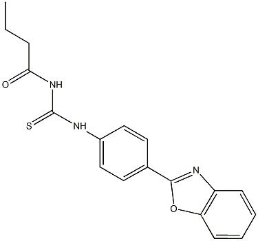 N-[4-(1,3-benzoxazol-2-yl)phenyl]-N'-butyrylthiourea Struktur