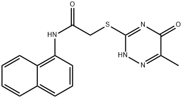 2-[(6-methyl-5-oxo-4,5-dihydro-1,2,4-triazin-3-yl)sulfanyl]-N-(1-naphthyl)acetamide Struktur