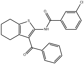 N-(3-benzoyl-4,5,6,7-tetrahydro-1-benzothien-2-yl)-3-chlorobenzamide Struktur