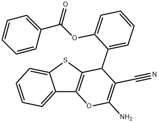 2-(2-amino-3-cyano-4H-[1]benzothieno[3,2-b]pyran-4-yl)phenyl benzoate Struktur