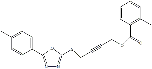 4-{[5-(4-methylphenyl)-1,3,4-oxadiazol-2-yl]sulfanyl}but-2-ynyl 2-methylbenzoate Struktur