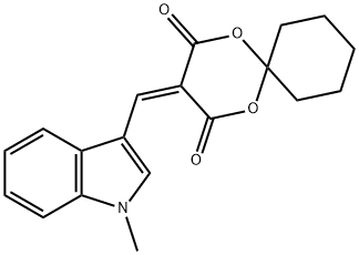 3-[(1-methyl-1H-indol-3-yl)methylene]-1,5-dioxaspiro[5.5]undecane-2,4-dione Struktur