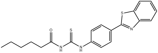 N-[4-(1,3-benzothiazol-2-yl)phenyl]-N'-hexanoylthiourea Struktur