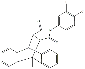 17-(4-chloro-3-fluorophenyl)-1-methyl-17-azapentacyclo[6.6.5.0~2,7~.0~9,14~.0~15,19~]nonadeca-2,4,6,9,11,13-hexaene-16,18-dione Struktur