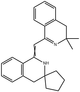 1-[(3,3-dimethyl-3,4-dihydro-1-isoquinolinyl)methylene]-1,2,3,4-tetrahydrospiro[isoquinoline-3,1'-cyclopentane] Struktur