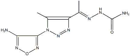 1-[1-(4-amino-1,2,5-oxadiazol-3-yl)-5-methyl-1H-1,2,3-triazol-4-yl]ethanone semicarbazone Struktur