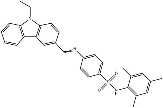 4-{[(9-ethyl-9H-carbazol-3-yl)methylene]amino}-N-mesitylbenzenesulfonamide Struktur