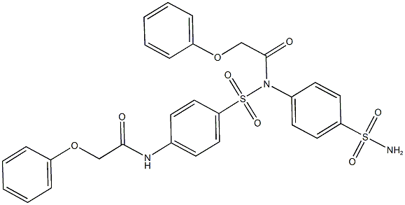 N-(4-{[4-(aminosulfonyl)(phenoxyacetyl)anilino]sulfonyl}phenyl)-2-phenoxyacetamide Struktur