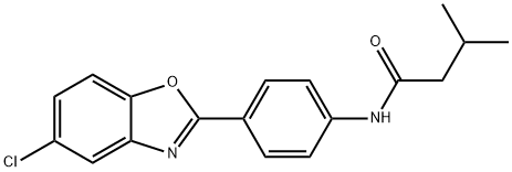 N-[4-(5-chloro-1,3-benzoxazol-2-yl)phenyl]-3-methylbutanamide Struktur