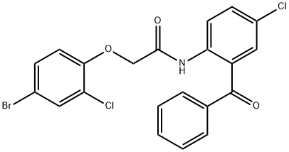 N-(2-benzoyl-4-chlorophenyl)-2-(4-bromo-2-chlorophenoxy)acetamide Struktur