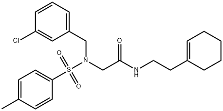 2-{(3-chlorobenzyl)[(4-methylphenyl)sulfonyl]amino}-N-(2-cyclohex-1-en-1-ylethyl)acetamide Struktur