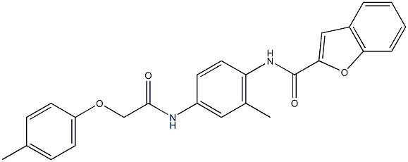 N-(2-methyl-4-{[(4-methylphenoxy)acetyl]amino}phenyl)-1-benzofuran-2-carboxamide Struktur