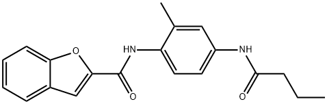 N-[4-(butyrylamino)-2-methylphenyl]-1-benzofuran-2-carboxamide Struktur