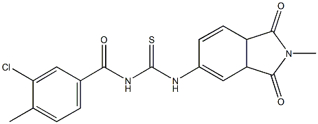 N-(3-chloro-4-methylbenzoyl)-N'-(2-methyl-1,3-dioxo-2,3,3a,7a-tetrahydro-1H-isoindol-5-yl)thiourea Struktur