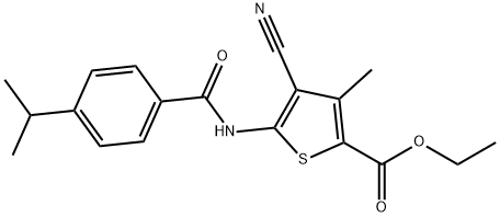 ethyl 4-cyano-5-[(4-isopropylbenzoyl)amino]-3-methyl-2-thiophenecarboxylate Struktur