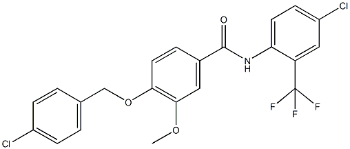 4-[(4-chlorobenzyl)oxy]-N-[4-chloro-2-(trifluoromethyl)phenyl]-3-methoxybenzamide Struktur