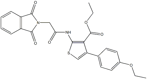 ethyl 2-{[(1,3-dioxo-1,3-dihydro-2H-isoindol-2-yl)acetyl]amino}-4-(4-ethoxyphenyl)-3-thiophenecarboxylate Struktur