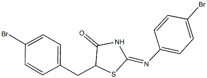 5-(4-bromobenzyl)-2-[(4-bromophenyl)imino]-1,3-thiazolidin-4-one Struktur