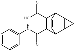 7-(anilinocarbonyl)tricyclo[3.2.2.0~2,4~]non-8-ene-6-carboxylic acid Struktur