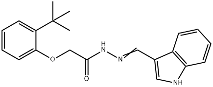 2-(2-tert-butylphenoxy)-N'-(1H-indol-3-ylmethylene)acetohydrazide Struktur