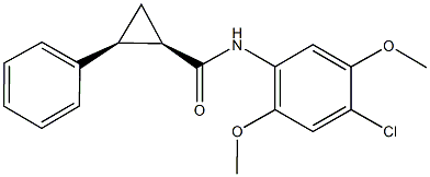 N-(4-chloro-2,5-dimethoxyphenyl)-2-phenylcyclopropanecarboxamide Struktur