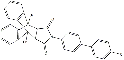 1,8-dibromo-17-(4'-chloro[1,1'-biphenyl]-4-yl)-17-azapentacyclo[6.6.5.0~2,7~.0~9,14~.0~15,19~]nonadeca-2,4,6,9,11,13-hexaene-16,18-dione Struktur