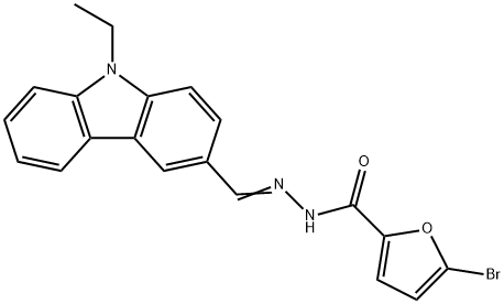 5-bromo-N'-[(9-ethyl-9H-carbazol-3-yl)methylene]-2-furohydrazide Struktur