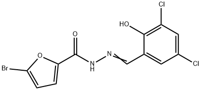 5-bromo-N'-(3,5-dichloro-2-hydroxybenzylidene)-2-furohydrazide Struktur