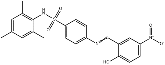 4-({2-hydroxy-5-nitrobenzylidene}amino)-N-mesitylbenzenesulfonamide Struktur