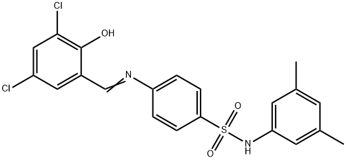 4-[(3,5-dichloro-2-hydroxybenzylidene)amino]-N-(3,5-dimethylphenyl)benzenesulfonamide Struktur