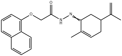 N'-(5-isopropenyl-2-methyl-2-cyclohexen-1-ylidene)-2-(1-naphthyloxy)acetohydrazide Struktur