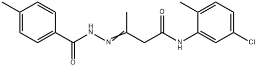 N-(5-chloro-2-methylphenyl)-3-[(4-methylbenzoyl)hydrazono]butanamide Struktur