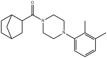 1-(bicyclo[2.2.1]hept-2-ylcarbonyl)-4-(2,3-dimethylphenyl)piperazine Struktur