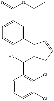 ethyl 4-(2,3-dichlorophenyl)-3a,4,5,9b-tetrahydro-3H-cyclopenta[c]quinoline-8-carboxylate Struktur