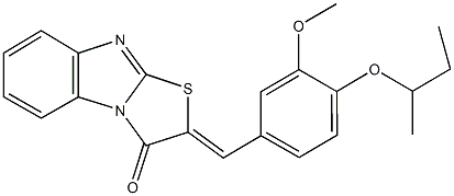 2-(4-sec-butoxy-3-methoxybenzylidene)[1,3]thiazolo[3,2-a]benzimidazol-3(2H)-one Struktur