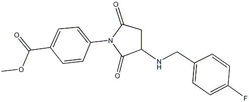 methyl 4-{3-[(4-fluorobenzyl)amino]-2,5-dioxo-1-pyrrolidinyl}benzoate Struktur