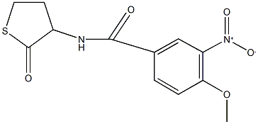 3-nitro-4-methoxy-N-(2-oxotetrahydro-3-thienyl)benzamide Struktur