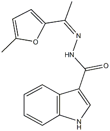 N'-[1-(5-methyl-2-furyl)ethylidene]-1H-indole-3-carbohydrazide Struktur