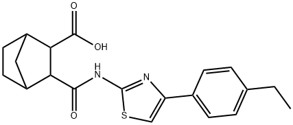 3-({[4-(4-ethylphenyl)-1,3-thiazol-2-yl]amino}carbonyl)bicyclo[2.2.1]heptane-2-carboxylic acid Struktur