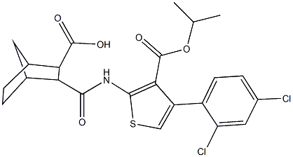 3-({[4-(2,4-dichlorophenyl)-3-(isopropoxycarbonyl)thien-2-yl]amino}carbonyl)bicyclo[2.2.1]heptane-2-carboxylic acid Struktur