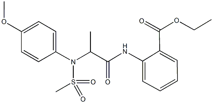 ethyl 2-({2-[4-methoxy(methylsulfonyl)anilino]propanoyl}amino)benzoate Struktur