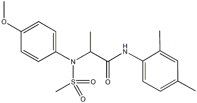 N-(2,4-dimethylphenyl)-2-[4-methoxy(methylsulfonyl)anilino]propanamide Struktur